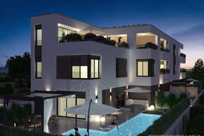 Neue moderne Luxusvilla mit Blick auf das Meer, Novigrad, Istrien